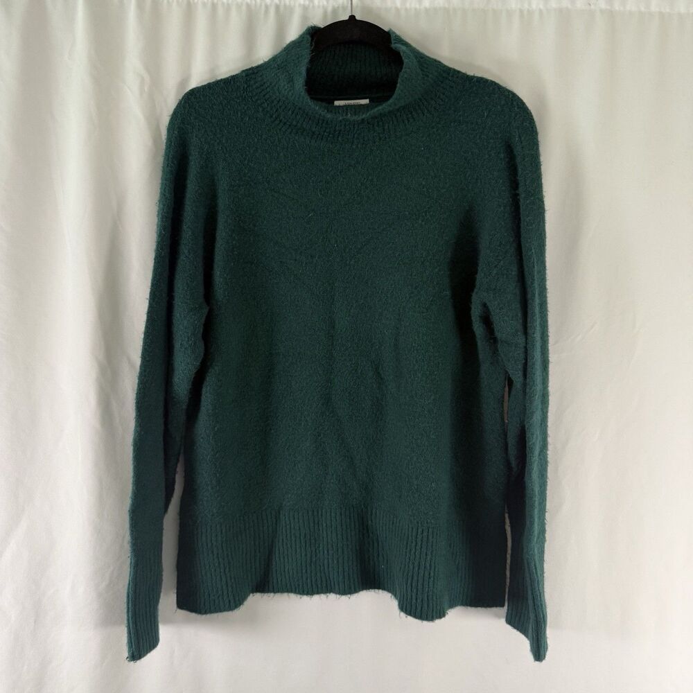 J Crew Extra Soft Sweater Women's Small Green Turtleneck Pullover Long Sleeve